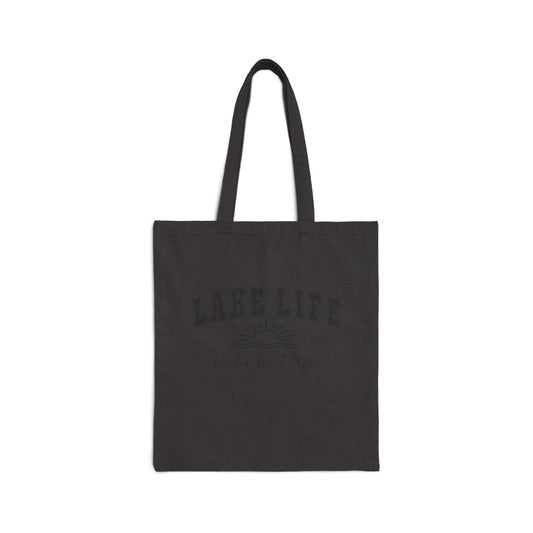 Lake Life Canvas Tote Bag — "Lake Life is the Best Life" Beach & Summer Reusable Shopper