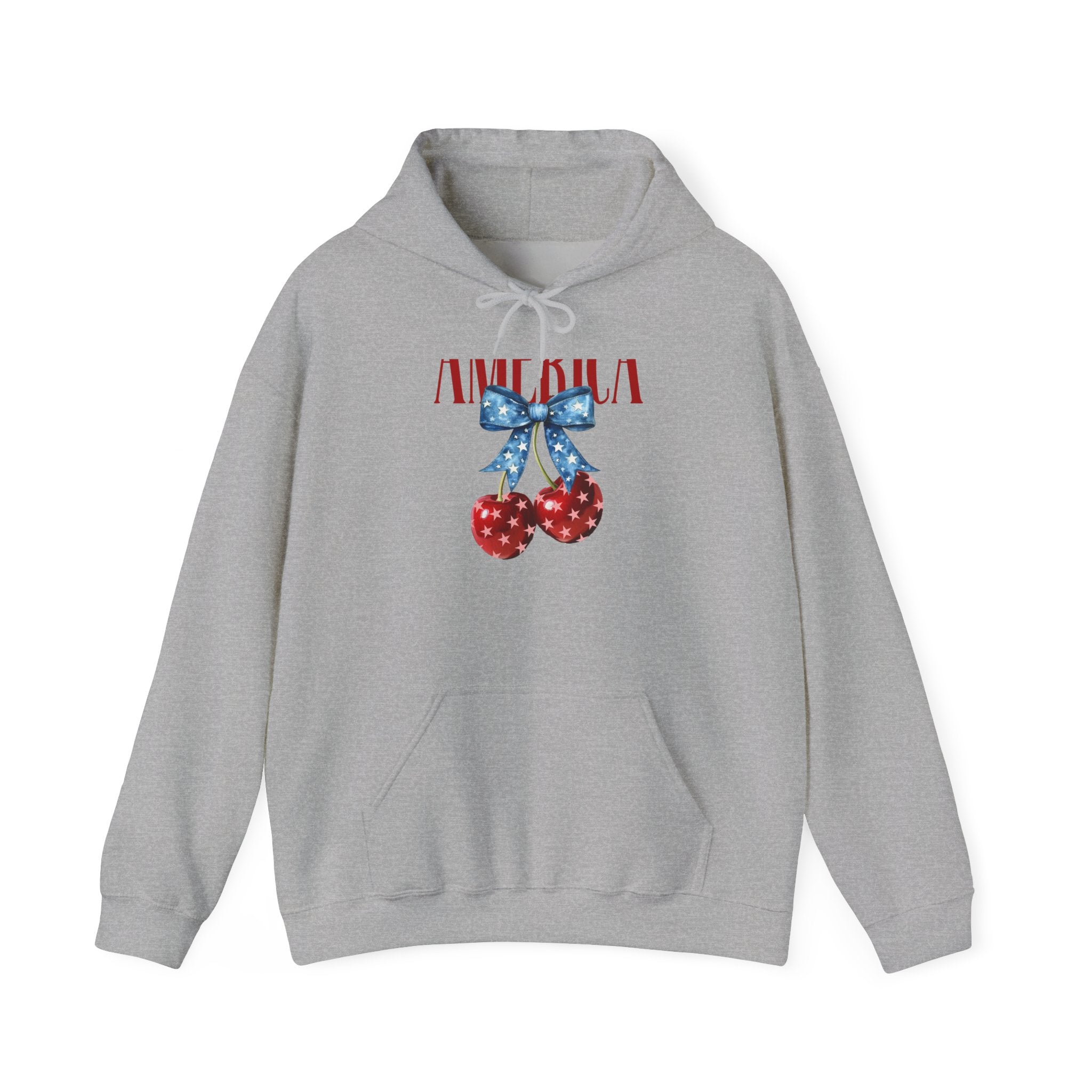 Cherry Bow Hoodie — Americana Cherry Graphic Sweatshirt