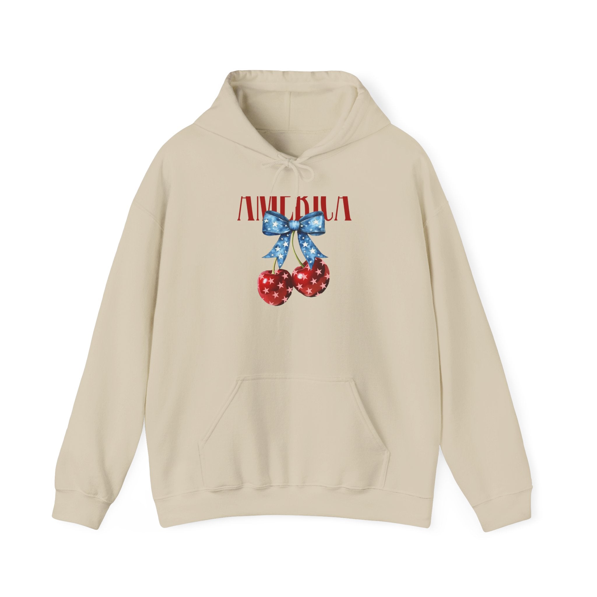 Cherry Bow Hoodie — Americana Cherry Graphic Sweatshirt