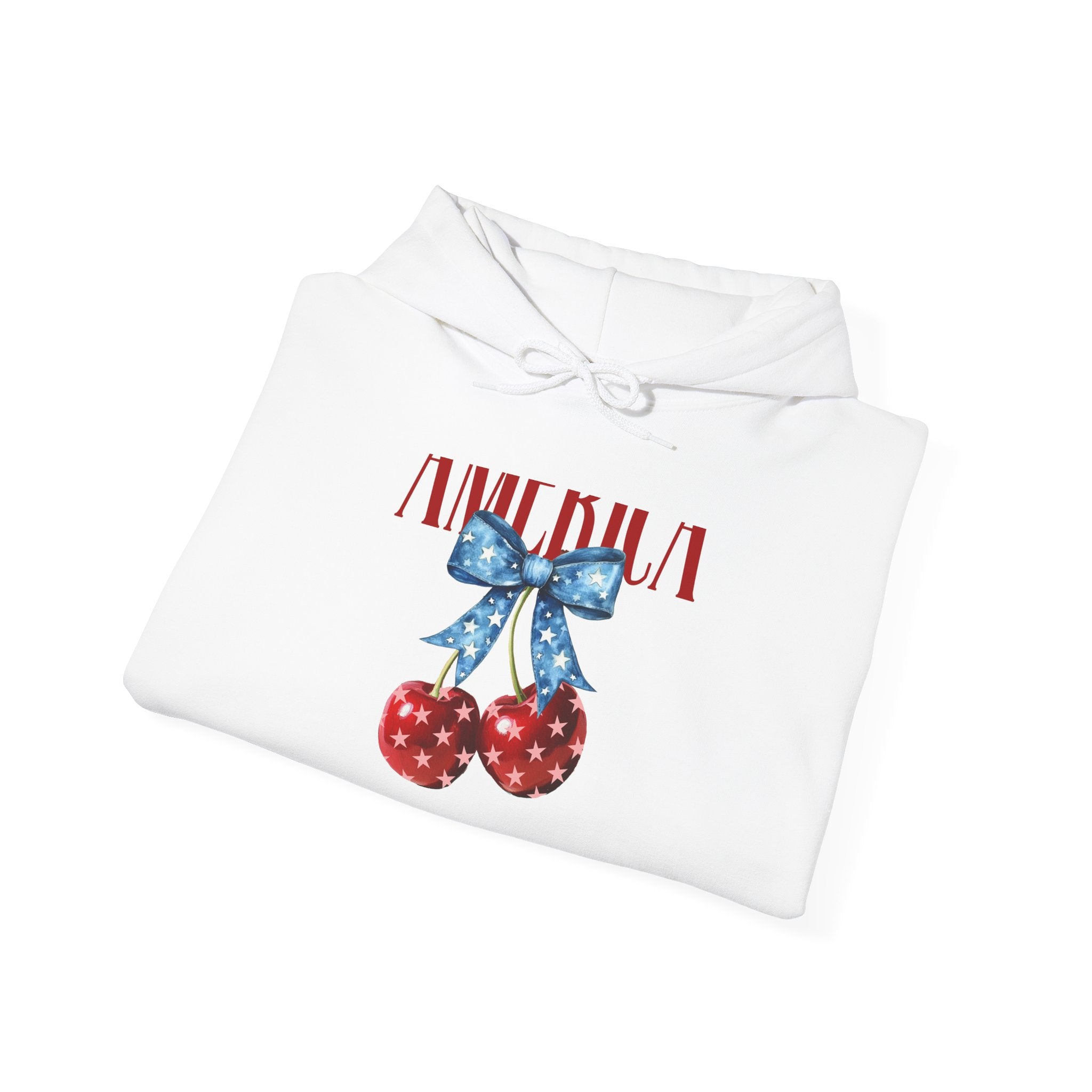 Cherry Bow Hoodie — Americana Cherry Graphic Sweatshirt
