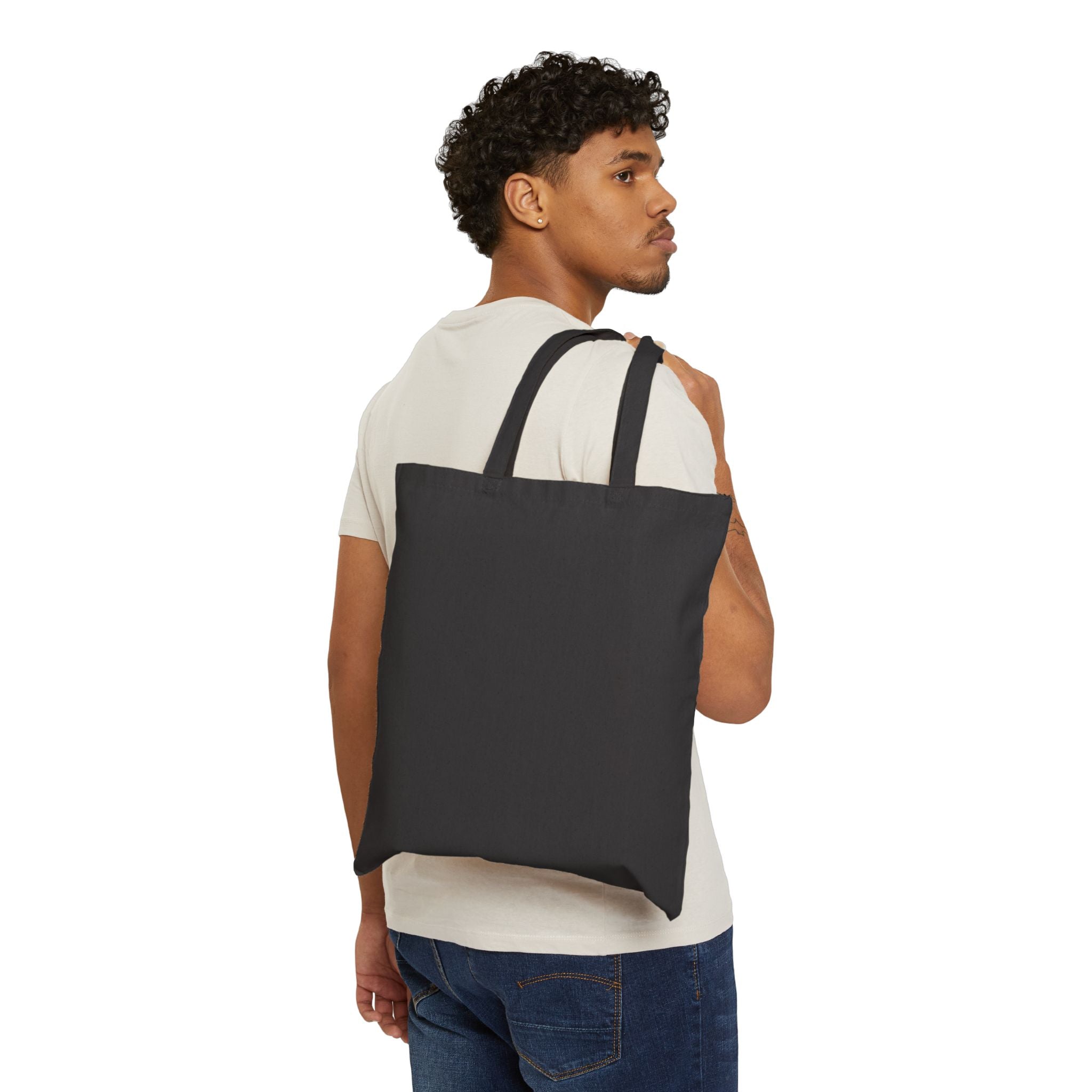 Campsite Canvas Tote Bag — "Welcome to Our Campsite" Camper & Trees