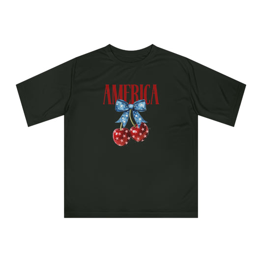 America Cherry Graphic T-Shirt — Patriotic Fourth of July Tee