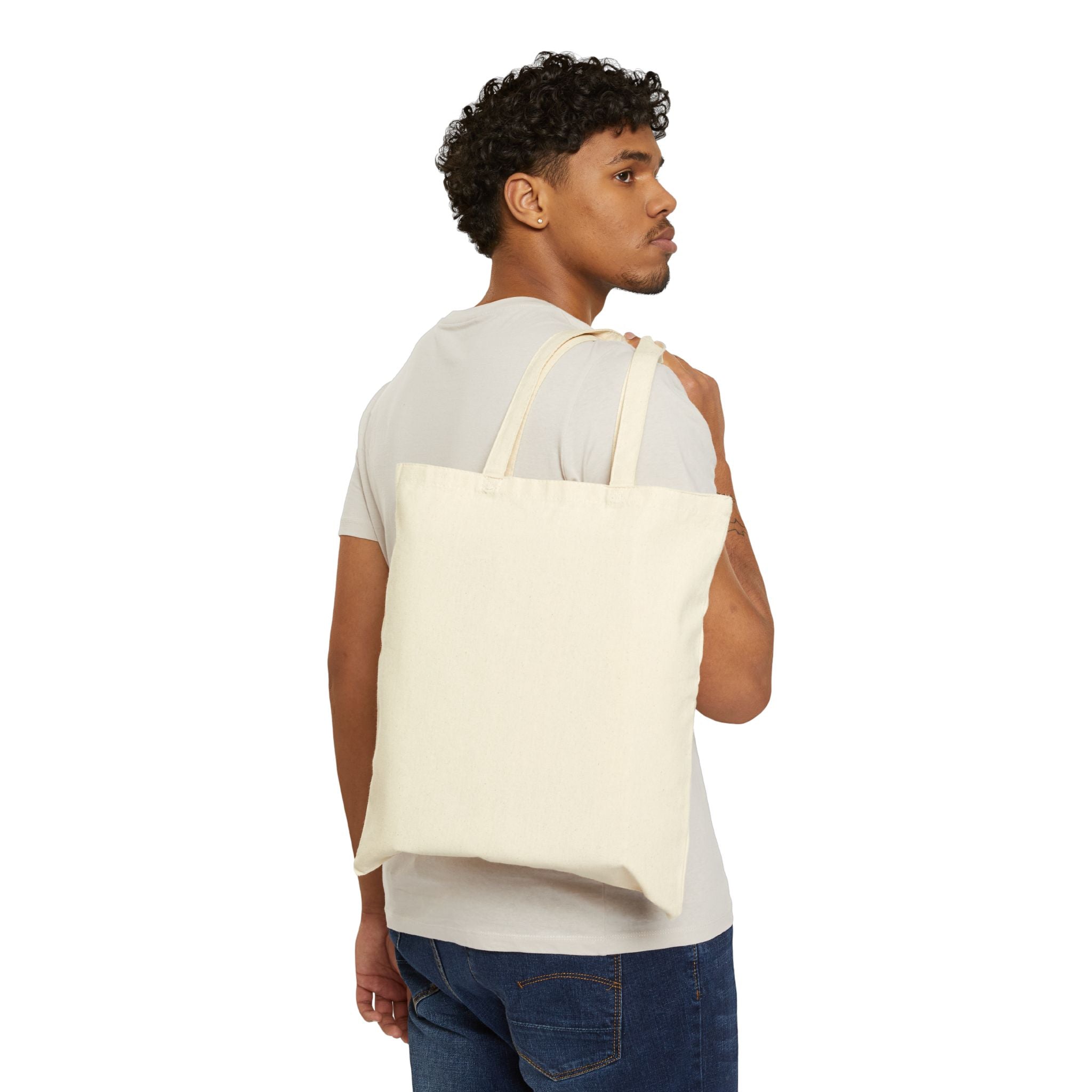 Campsite Canvas Tote Bag — "Welcome to Our Campsite" Camper & Trees