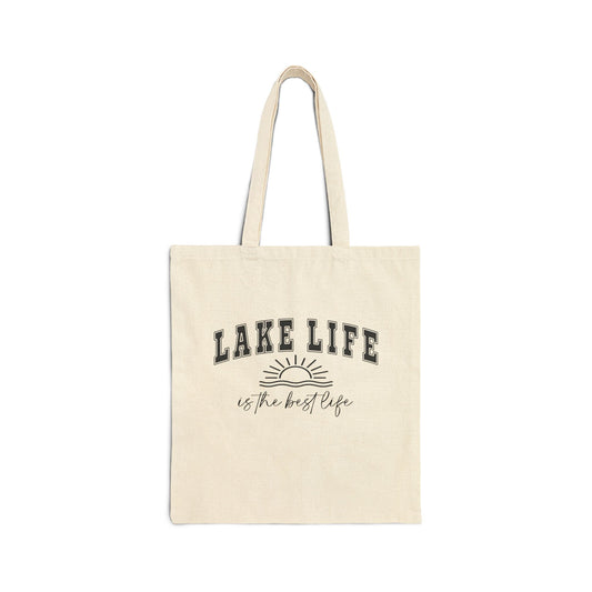 Lake Life Canvas Tote Bag — "Lake Life is the Best Life" Beach & Summer Reusable Shopper
