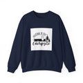 Campsite Crewneck Sweatshirt - "Welcome to Our Campsite" Camper & Pine Trees