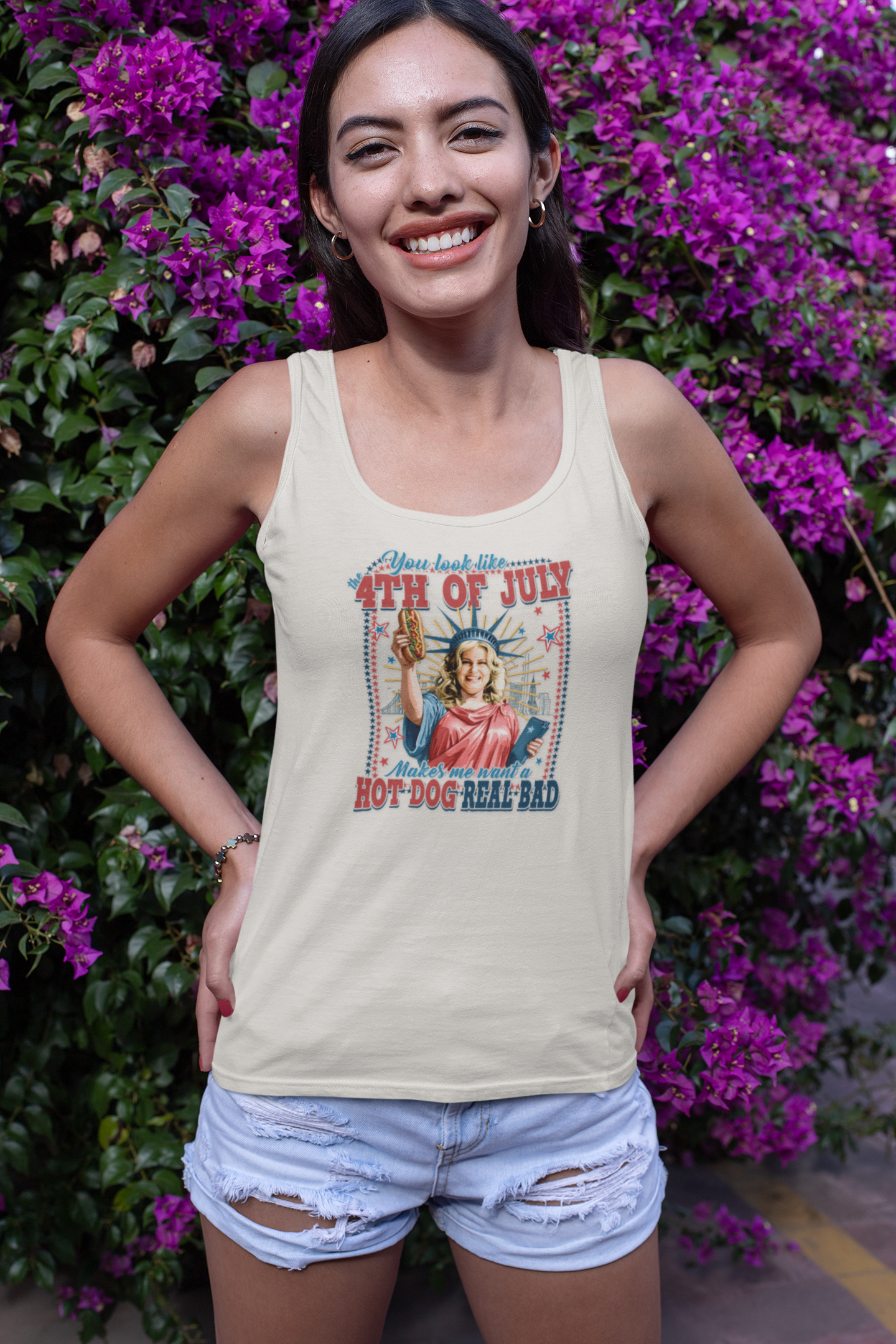 Bad Day to Be a Hot Dog Tank Top — Funny Summer Graphic Racerback Tank