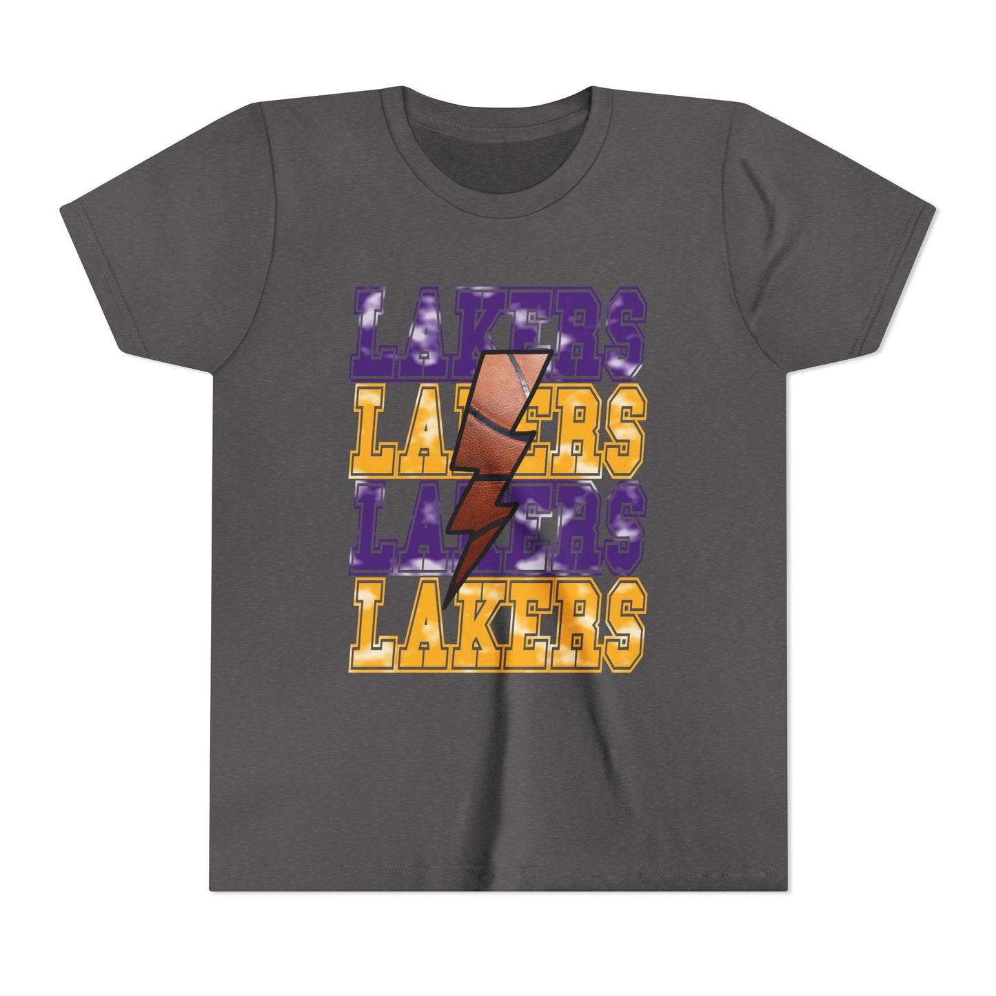 — Kids Basketball Fan T‑Shirt (Purple & Gold)
