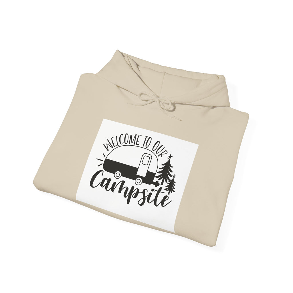 Campsite Hoodie - "Welcome to Our Campsite" Cozy Camper Pullover