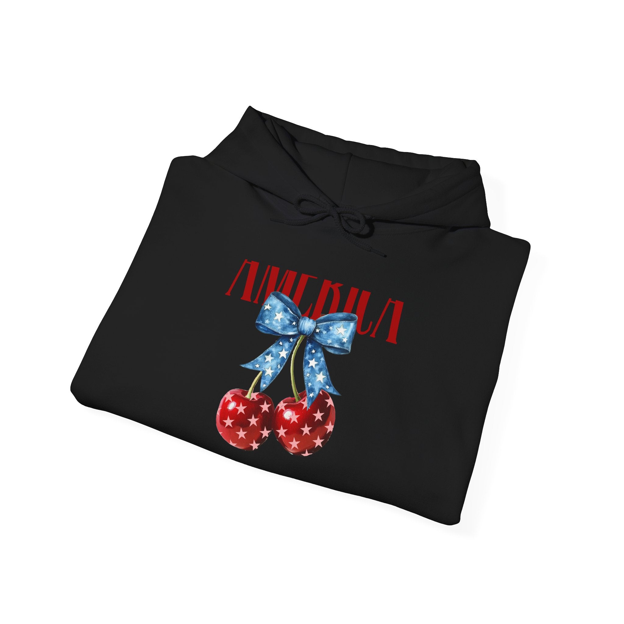 Cherry Bow Hoodie — Americana Cherry Graphic Sweatshirt