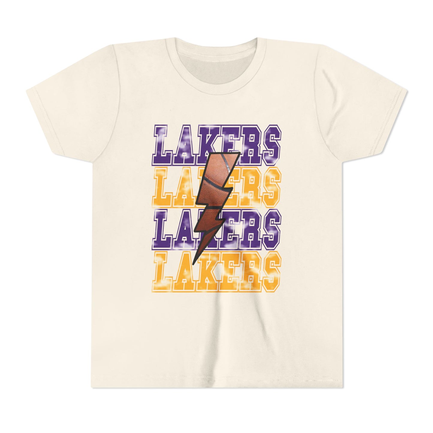 — Kids Basketball Fan T‑Shirt (Purple & Gold)