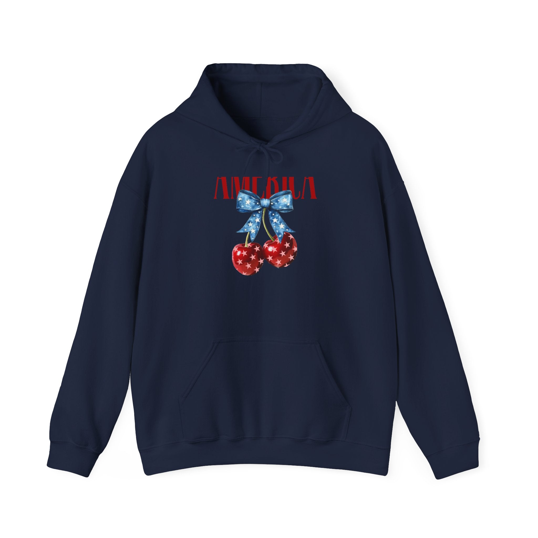 Cherry Bow Hoodie — Americana Cherry Graphic Sweatshirt