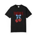 America Cherry Graphic T‑Shirt — Patriotic Stars & Stripes Bow Tee