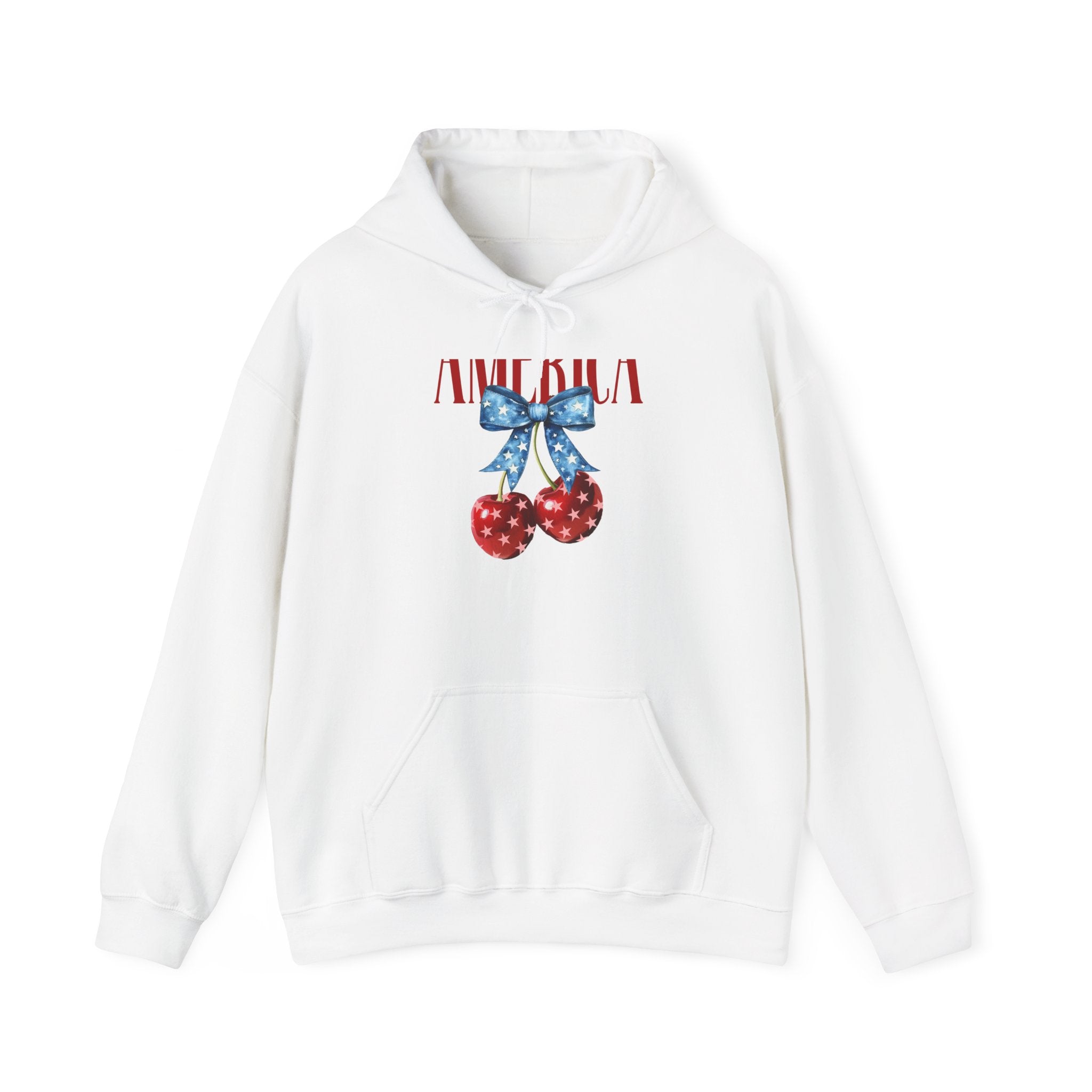 Cherry Bow Hoodie — Americana Cherry Graphic Sweatshirt