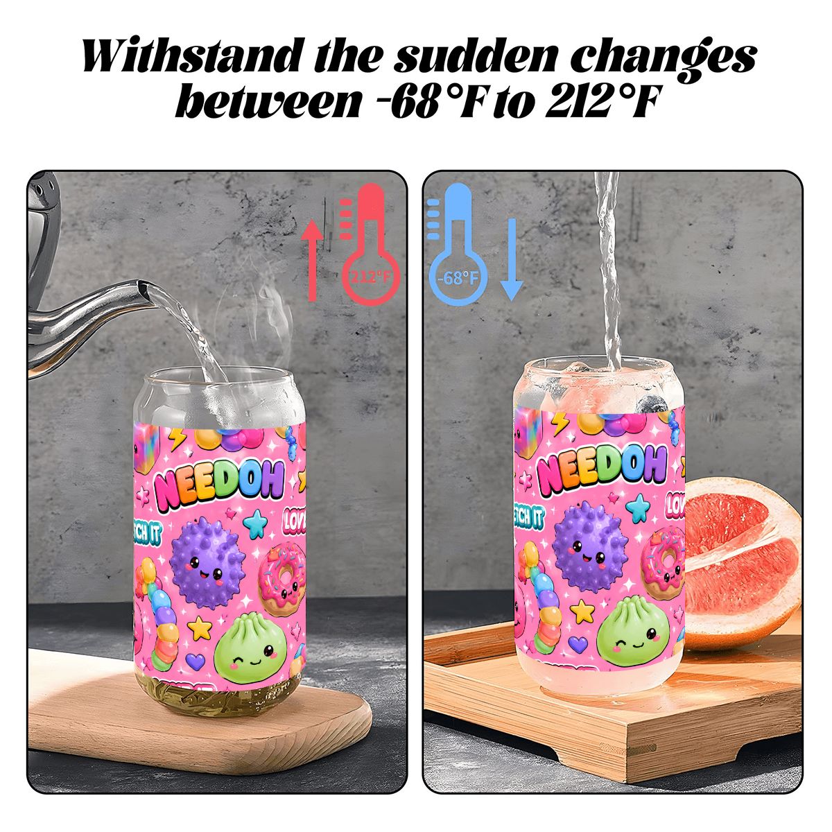 Glass Tumbler with Straw  Bamboo Lid  (16oz) Needoh backpack 2