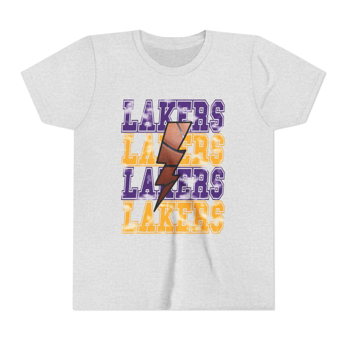 — Kids Basketball Fan T‑Shirt (Purple & Gold)